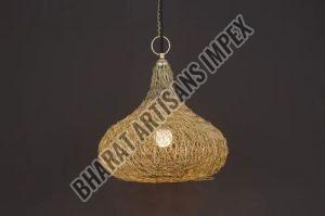 Plain Polished Iron Decorative Ceiling Hanging Lamp, Color : Golden