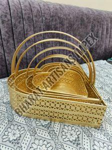 Polished Metal Baskets For Home, Gift