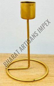 Plain Iron Metal T-light Candle Holder, Color : Golden