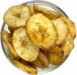 Kali Mirch Banana Chips, Color : Brownish, Certification : Fda Certified, Packaging Type : Packet