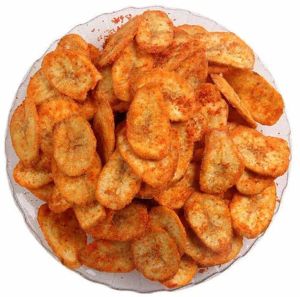 Tangy Tomato Banana Chips, Color : Brownish, Taste : Sweet Spicy For Human Consumption