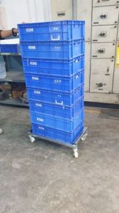 SS304 Color Coated Steel Dollies and Trolley, Color : Blue, Silver, Load Capacity : 300 Kg