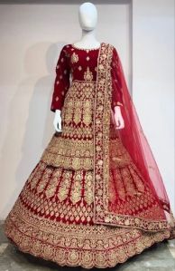 Designer Velvet Bridal Lehenga All Sizes