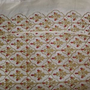 Embroidered Silk Fabric, Width : 40-60 Inch For Used Sarees, Dress, Bridal Wear, Cushions, Decorative Home Accessories