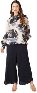 Linen Ladies Printed Top M, XL, XXL Party Wear, Causal Wear