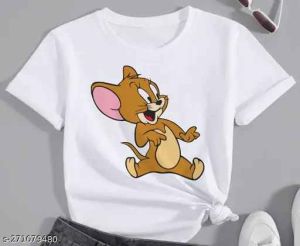 Round Neck Cotton Cartoon Printing T Shirt M, L, Xl, Xxl, Packaging Type : Packet