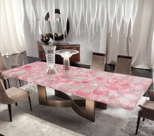 Pink Rose Quartz Dining Table