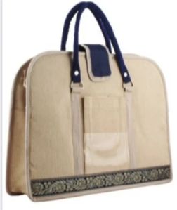 Ah Plain Polyester Jute Office Laptop Bag, Color : Brown