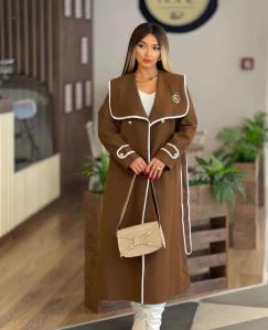 Ladies Brown Fancy Long Coat