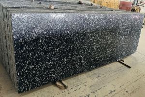 Polished Coin Black Granite Slab Multisizes For Countertop, Flooring