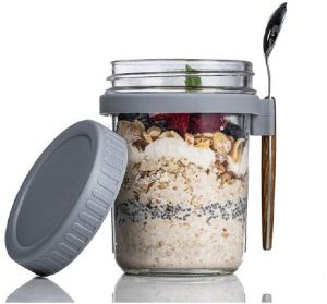 440ml Glass Container With Lid and Spoon