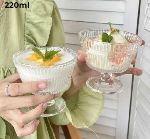 Glass Ice Cream Bowl Set