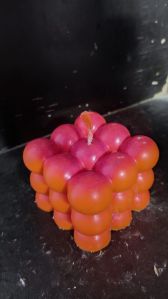 Red and Orange Mix Bubble Candle