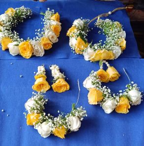 Haldi Ceremony Flower Jewellery Set