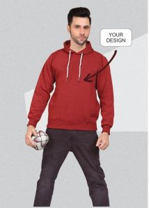 Plain Cotton Mens Hoodies, Color : Red, Technics : Machine Made