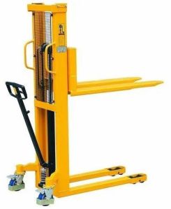 Wheel Mild Steel Hydraulic Pallet Stacker, Color : Yellow, Red For Lifting Goods, Moving Goods