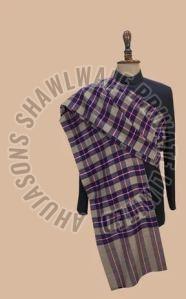 Mens Checked Pashmina Shawl, Color : Multi Color 135X270 Cm, Technics : Handloom