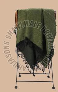 Plain Pure Woolen Throw, Color : Green 140X200 Cm, Technics : Handloom