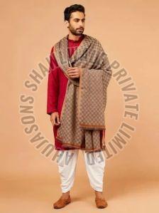 Sku AS01091844 Mens Woolen Shawl 130X260 Cm Wedding Wear, Technics : Handloom