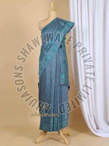 Printed Sku AS01608531 Silk Saree, Color : Blue Party Wear, Technics : Machine Made