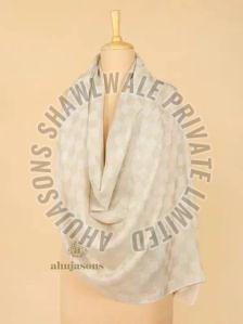 Checked Wool Sku AS01740865 Cashmere Stole, Color : White 70X200 Cm Party Wear