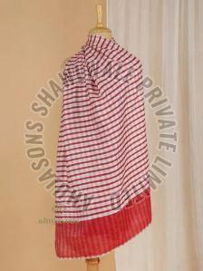 Checked Wool Sku AS01843720 Cashmere Stole, Color : Red 70X200 Cm, Technics : Handloom