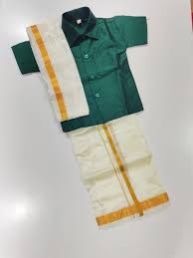 Kids South Indian Tradition Shirt Dhoti Set