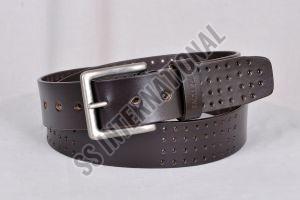 Mens Black Dotted Leather Belt