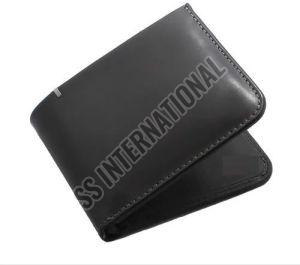 Hunt India Plain Mens Black Leather Wallet