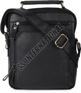 N-575 Blk Leather Sling Bags, Closure Type : Zipper