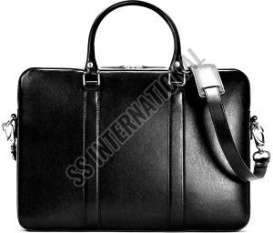 NL-110 Blk Leather Laptop Bags