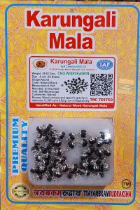 Trayambkam Rudraksha Panch Dhatu (five Metal Mix) Karungali Mala, Color : Black, White, Size (inches) : 6 To 8 Mm