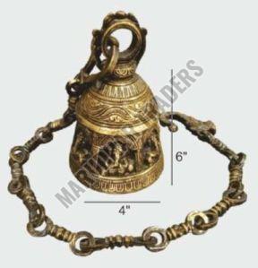 Polished Ganesha Brass Bell, Color : Golden