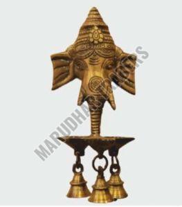 Polished Brass Ganesha Wall Diya Standard Modern For Home Decor, Pooja