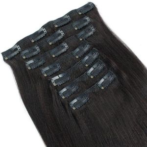 NATURAL BLACK VIRGIN  CLIP HAIR EXTENSIONS