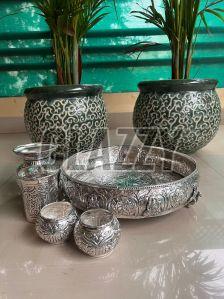 German Silver Urli Set For Pooja