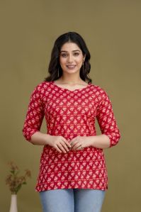 Nitvan Round Cotton Printed Top Casual Wear, Festive Wear, Ethnic Wear Small, Medium, Large, Xl