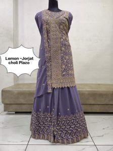 Ladies Lavender Sharara Suit With Dupatta