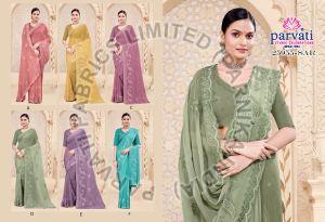 Ladies Fancy Shimmer Embroidery Saree