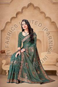 Ladies Embroidered Cotton Saree