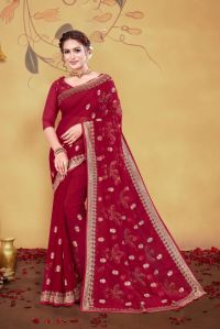 Women Glass Silk Saree, Speciality : Easy Wash