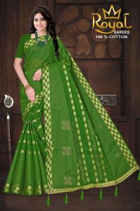 Lavanya Green Cotton Saree