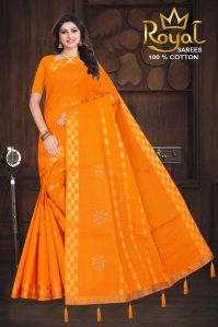 Lavanya Orange Cotton Saree