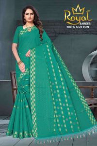 Pragati Sea Green Cotton Saree