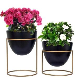 GOLDEN STAND WITH MULTIPLE COLOR POT