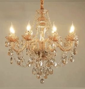 Raphael Gold Glass Candle Chandelier