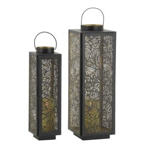 Metal Etched Candle Lantern