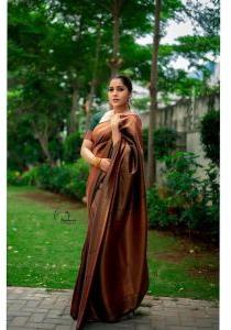 111 Brown Lichi Silk Sarees