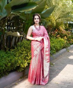 111 Pink Lichi Silk Sarees