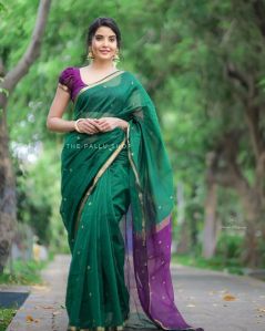 Green & Purple Lillian Saree